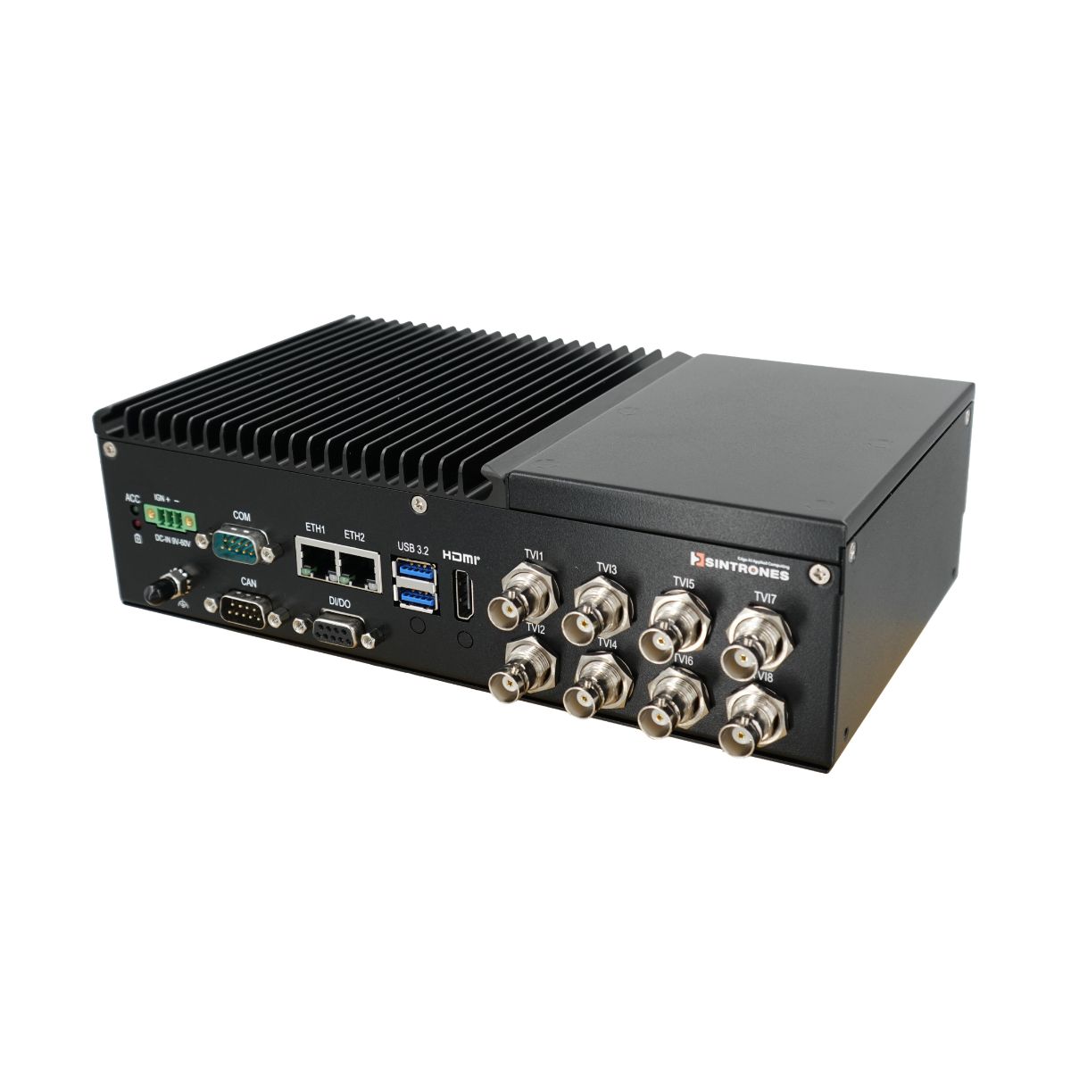 IBOX-601-TVI8 Edge AI Computer with 8 TVI/AHD Camera Inputs Front Angle